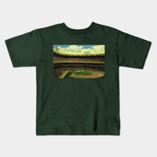 Vintage Sports Baseball Stadium with Crowds Kids T-Shirt